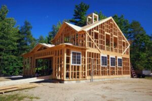 Construction framing of a new home