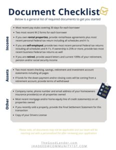 Home Loan Document Checklist